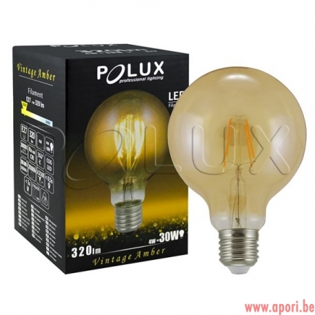 Lampe LED décorative Vintage Amber G95 E27 320lm, 4W, 2200K