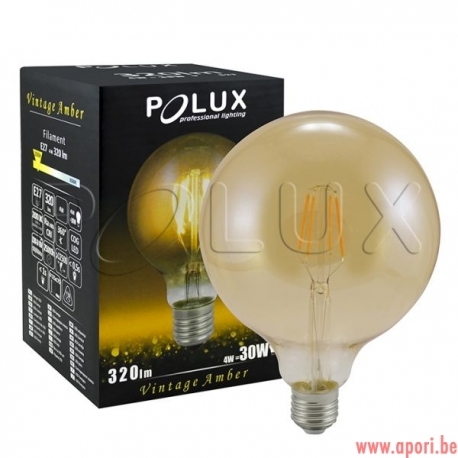 Lampe LED décorative Vintage Amber G125 E27 320lm, 4W, 2200K
