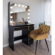 Coiffeuse noire moderne avec miroir et l'éclairage DECO